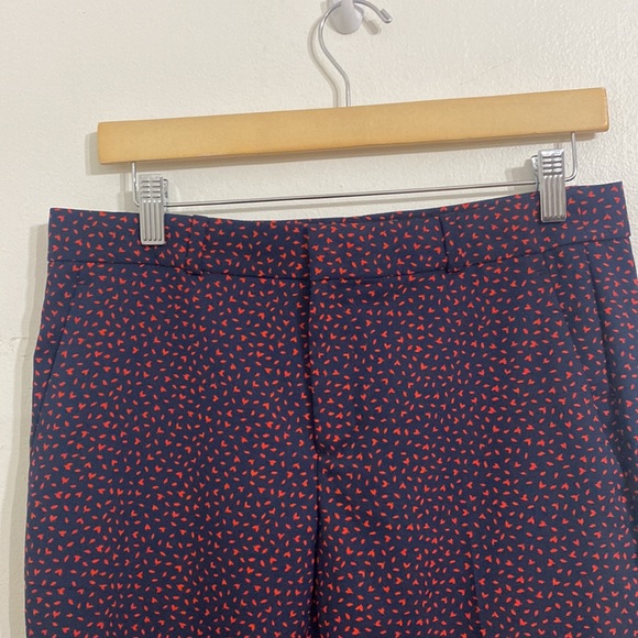 Banana Republic Women Avery Pant Size 4 Navy Red Straight Fit Patterned Mid Rise - Picture 4 of 13